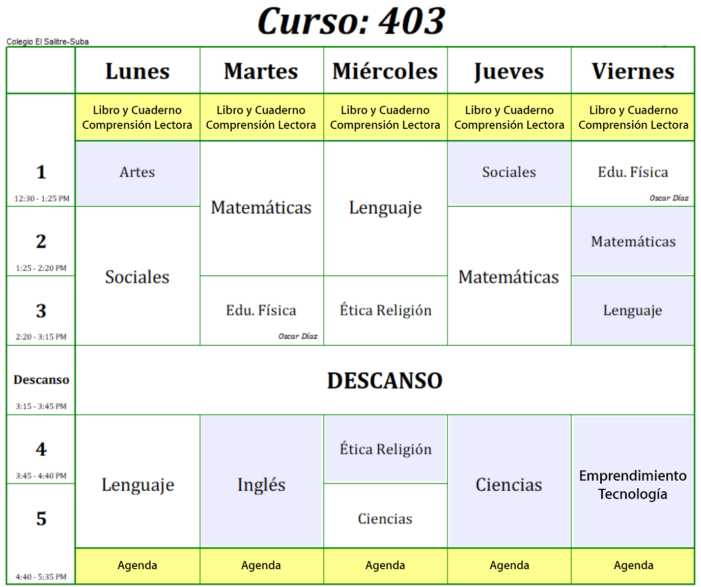 Horario 2024